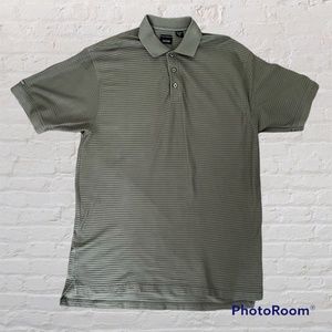 IZOD Size XL Polo Short Sleeve Shirt Dark Green Gray 100% Mercerized Cotton